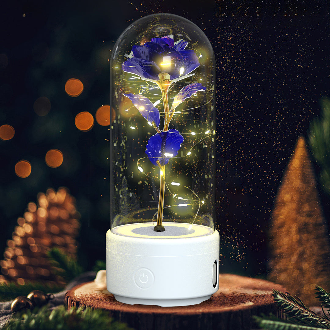 Rose Flowers LED Light, Bluetooth Speaker Valentine's Day Gift Rose Luminous Ornament - Golden Treasures  # #