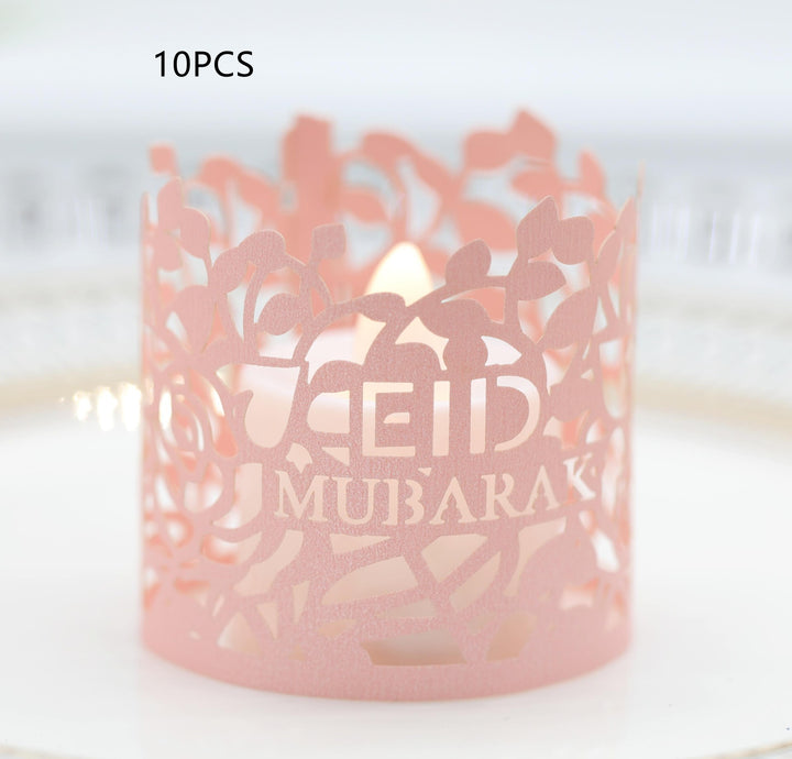 MOQ200 Ramadan Electronic Candle Lampshade Laser Cutout - Golden Treasures  # #