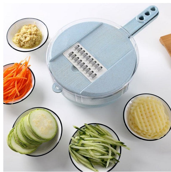 8 In 1 Vegetable Slicer With Strainer Vegetable Cutter - Golden Treasures  # #