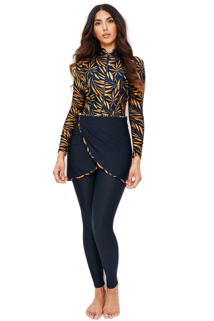 Zipper Muslim Swimsuit Burkini Women - Golden Treasures 