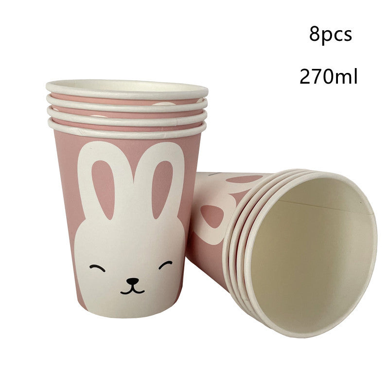 Easter Rabbit Paper Plate And Cups Eggs Easter Party Supplies Easter Gift