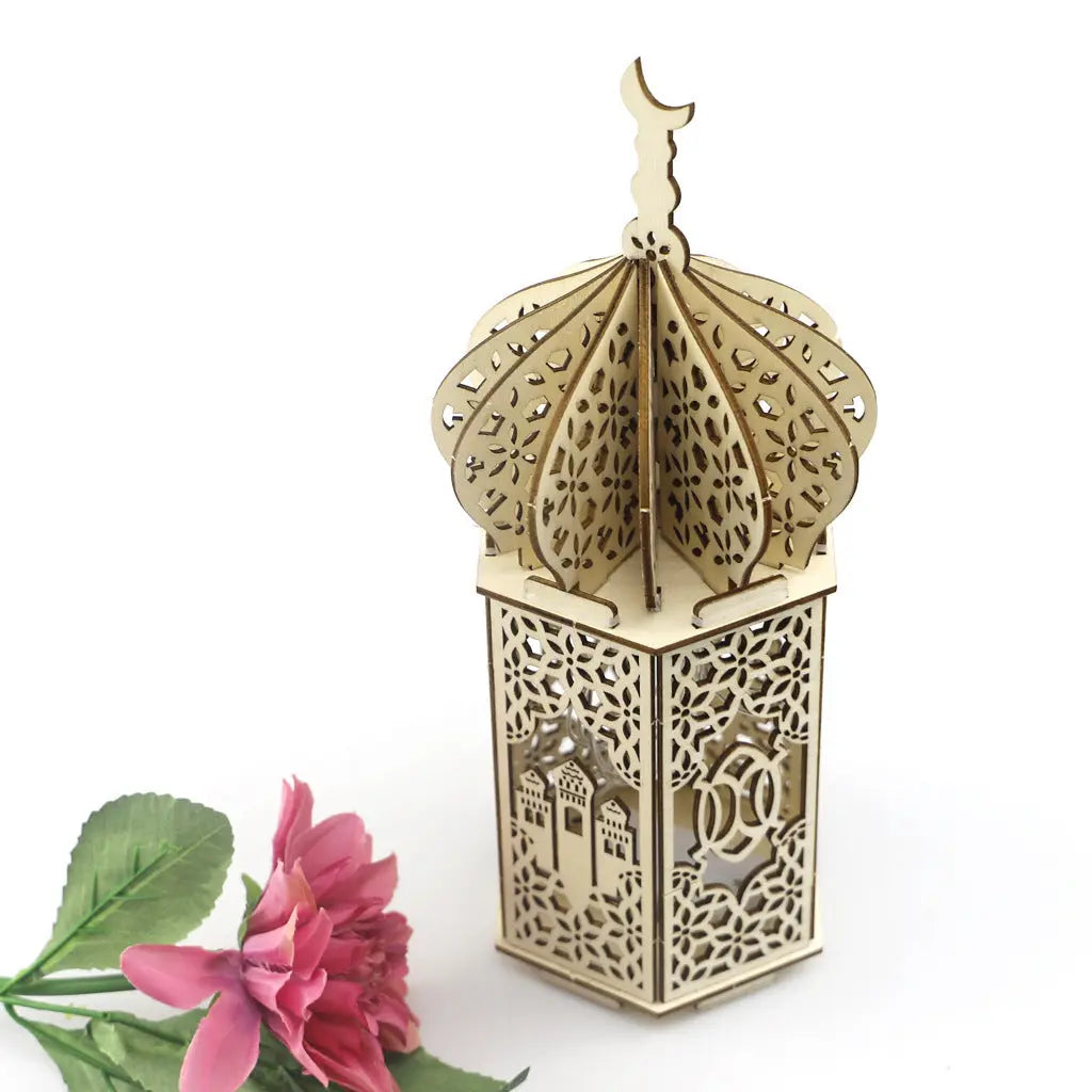 Ramadan Festival Decorative Eooden Crafts Ornaments - Golden Treasures  # #