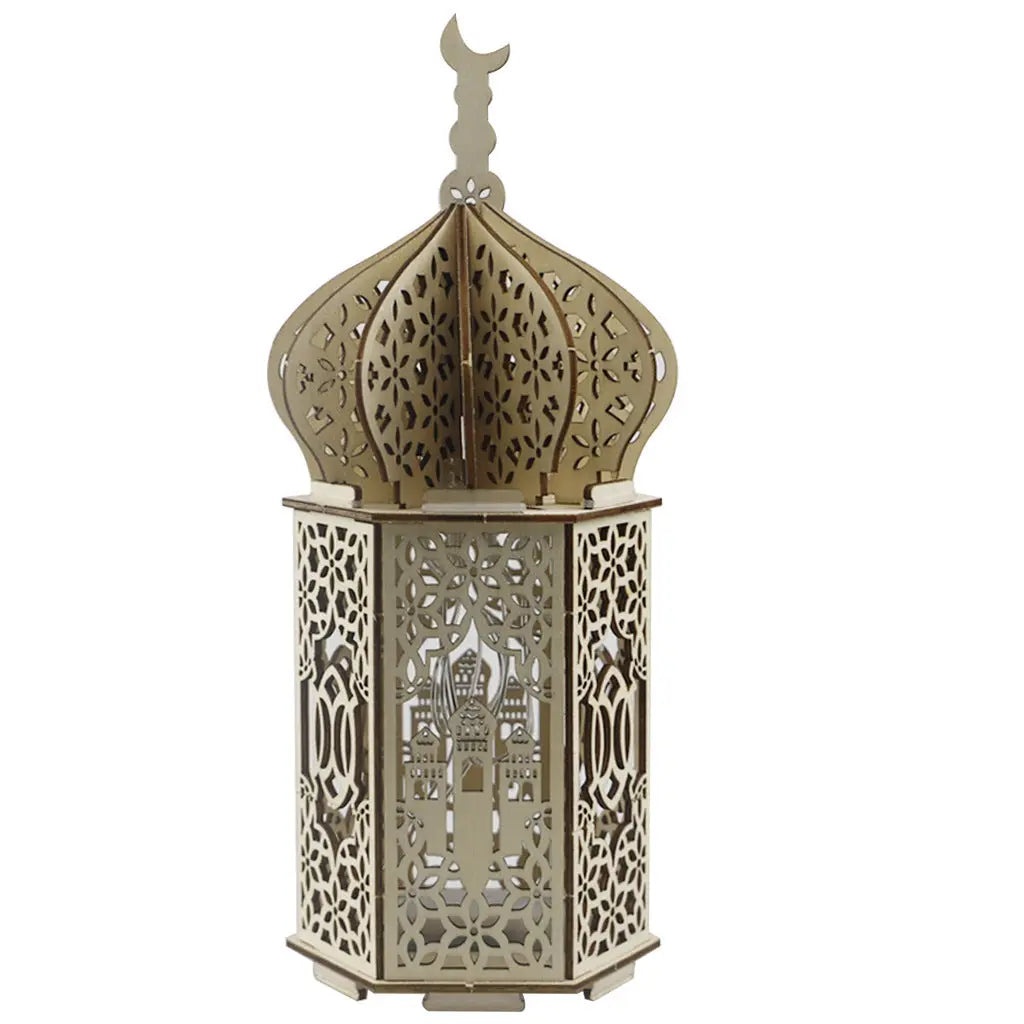 Ramadan Festival Decorative Eooden Crafts Ornaments - Golden Treasures  # #