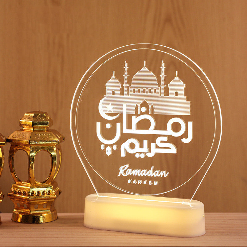 LED Ramadan Castle Moon Kerosene 3D Hanging Lamp - Golden Treasures  # #