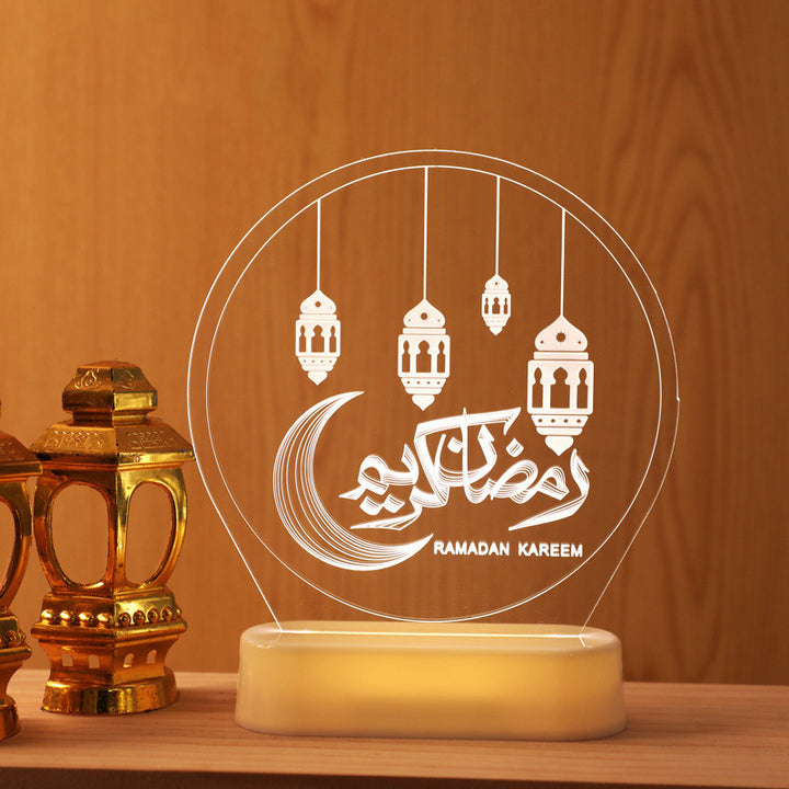 LED Ramadan Castle Moon Kerosene 3D Hanging Lamp - Golden Treasures  # #