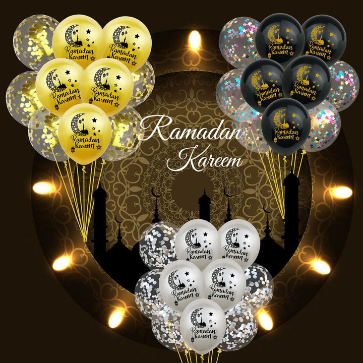 Eid Mubarak Balloon Ramadan Decorations - Golden Treasures  # #