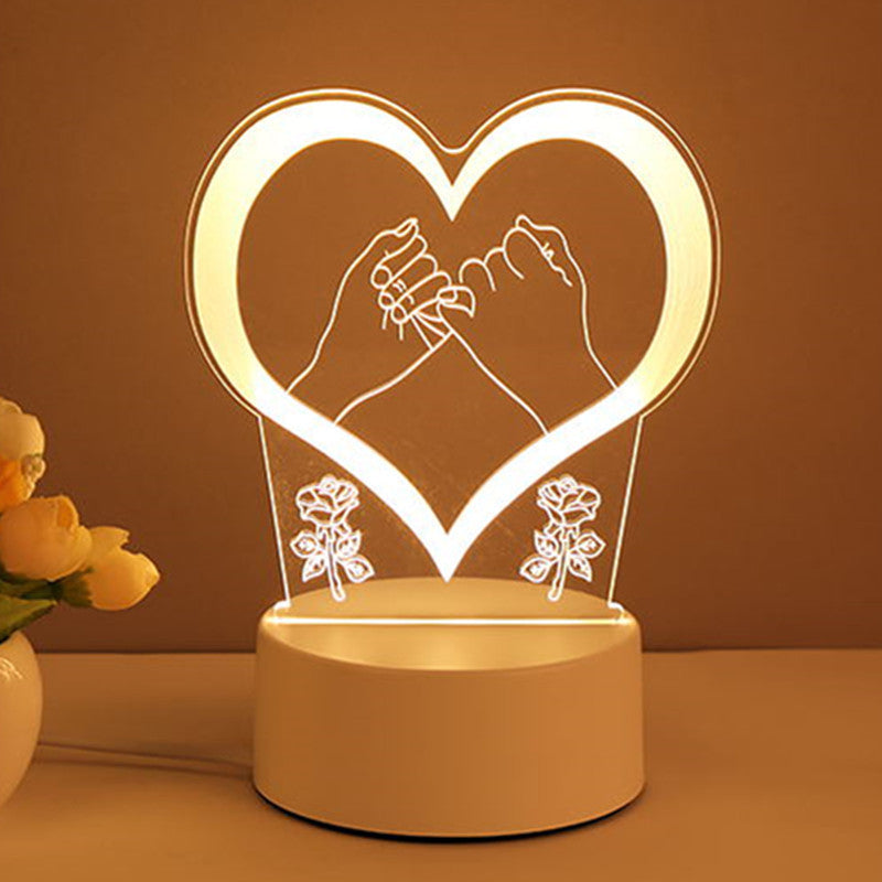 3D Lamp Acrylic USB LED Light Neon Sign Lamp Home Decor Valentines Day Gift - Golden Treasures  # #