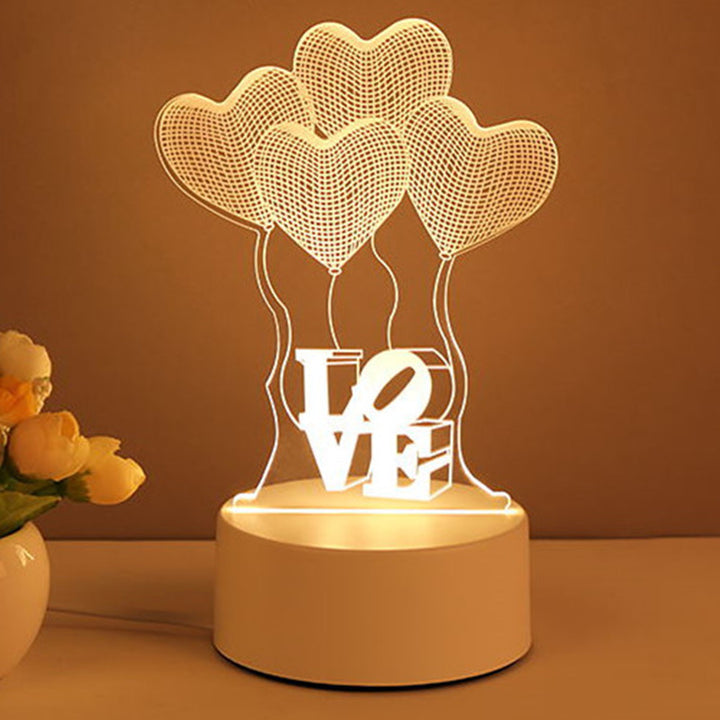 3D Lamp Acrylic USB LED Light Neon Sign Lamp Home Decor Valentines Day Gift - Golden Treasures  # #