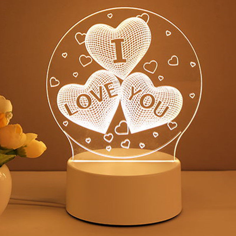 3D Lamp Acrylic USB LED Light Neon Sign Lamp Home Decor Valentines Day Gift - Golden Treasures  # #