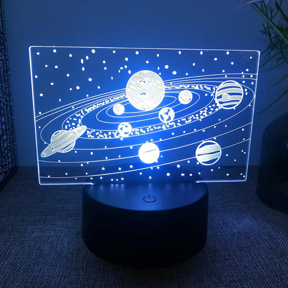 Solar System Nine Planets Lava Decoration Night Light Space Universe 3D