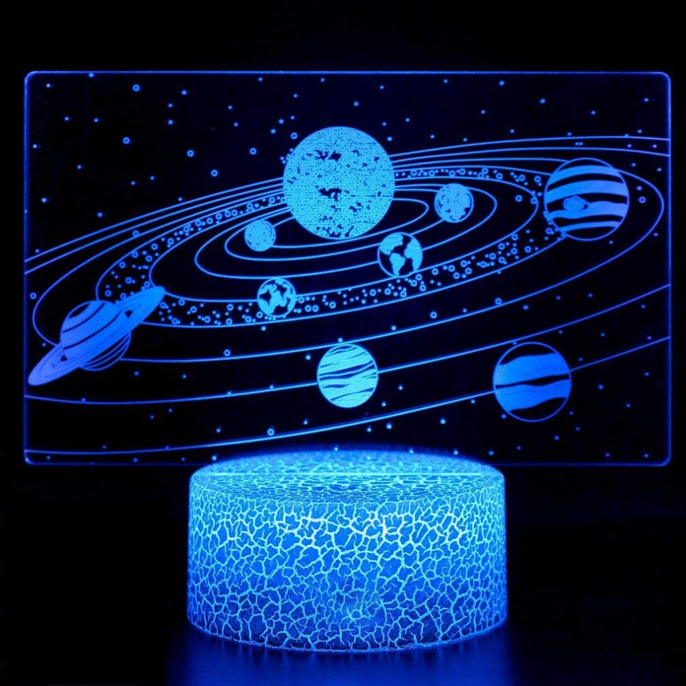 Solar System Nine Planets Lava Decoration Night Light Space Universe 3D