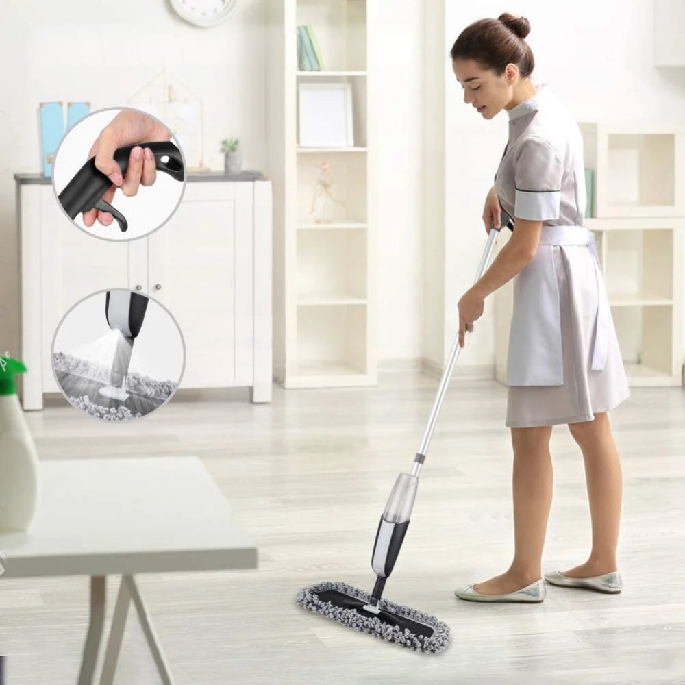 Magic Spray Mop with Reusable Microfiber Pads 360 Degree Handle