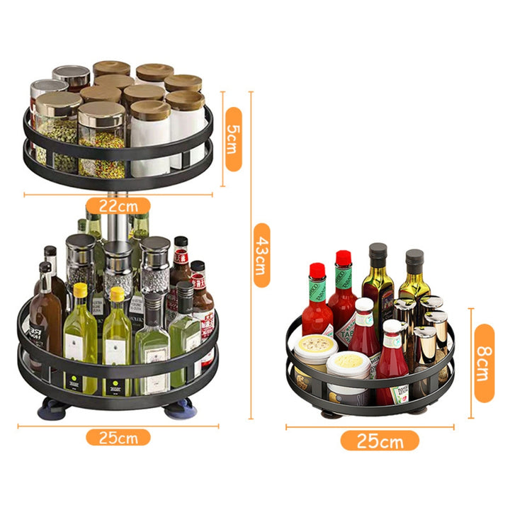 360 Degree Rotating Spice Rack Organizer for Kitchen