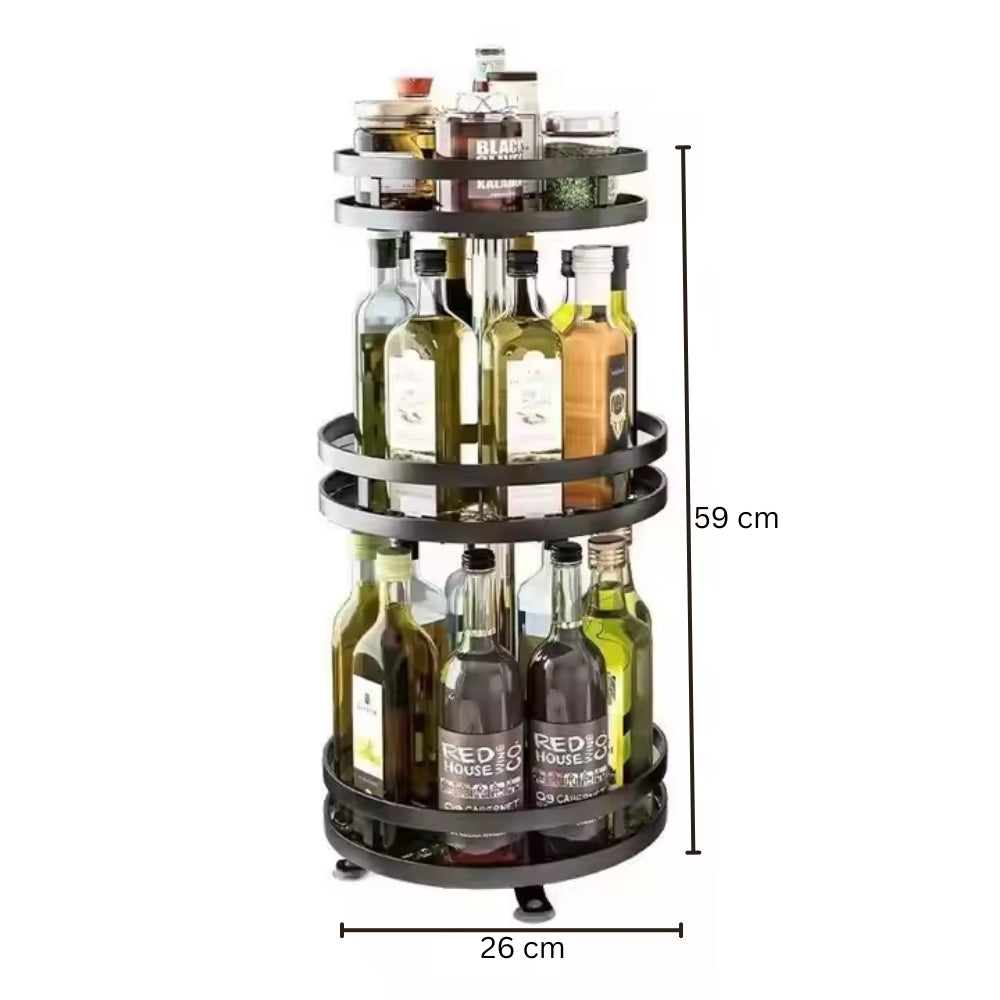 360 Degree Rotating Spice Rack Organizer for Kitchen