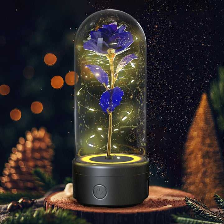 Rose Flowers LED Light, Bluetooth Speaker Valentine's Day Gift Rose Luminous Ornament - Golden Treasures  # #