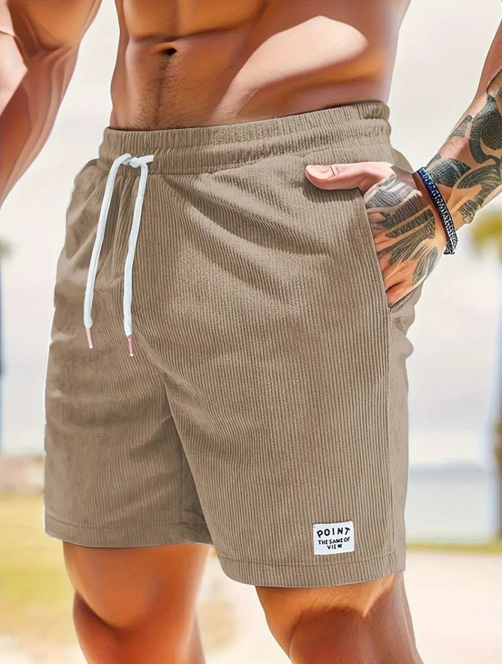 Lace-up Drawstring Shorts Summer Corduroy Sports Short Pants Mens Clothing - Golden Treasures  # #