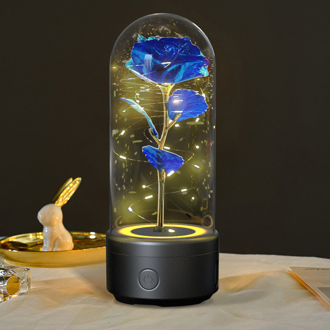 Rose Flowers LED Light, Bluetooth Speaker Valentine's Day Gift Rose Luminous Ornament - Golden Treasures  # #