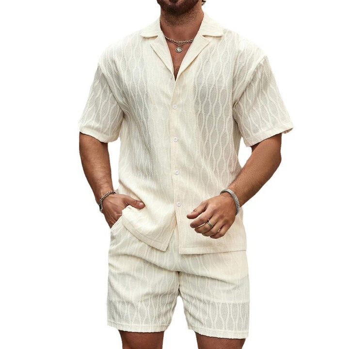 Fashion Mens Clothing Men's Loose Short Sleeve Shirt Shorts Casual Suit - Golden Treasures  # #