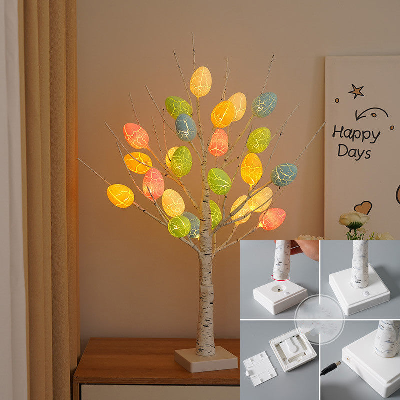 Easter Decoration 60cm Tree LED Light Tabletop Ornaments Light Easter Party