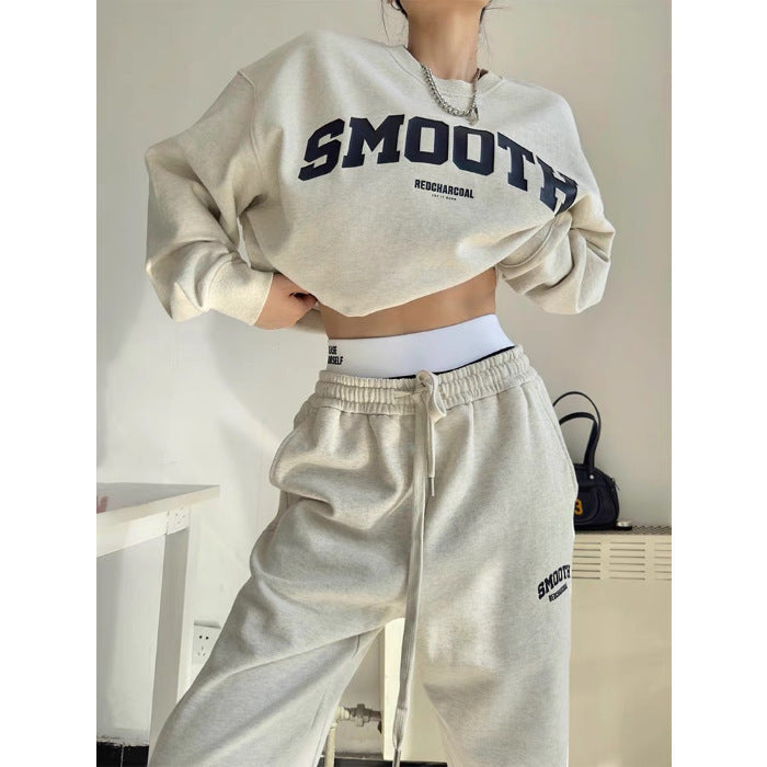 Loose All-matching Hoodie Sweatpants Student Running Two-piece Set - Golden Treasures  # #