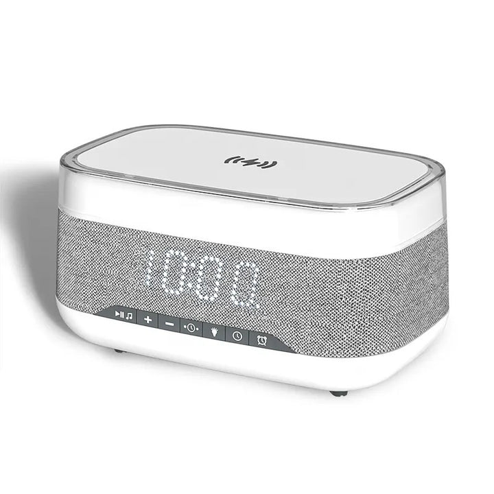 Intelligent Multifunctional Alarm Clock Bluetooth Speaker Wireless Charger Fast Charge Clock Atmosphere Night Light Home Decor - Golden Treasures  # #