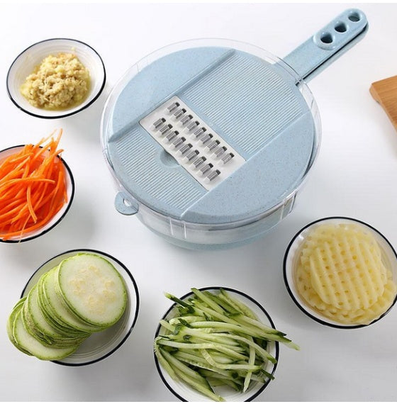 8 In 1 Vegetable Slicer With Strainer Vegetable Cutter - Golden Treasures  # #