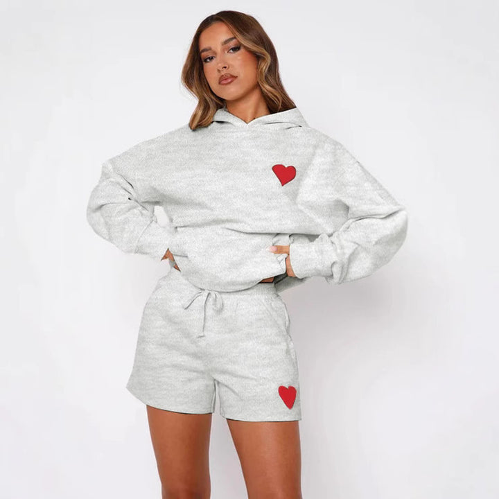 Pullover Loose Pullover Hooded Valentine's Day Two-piece Set