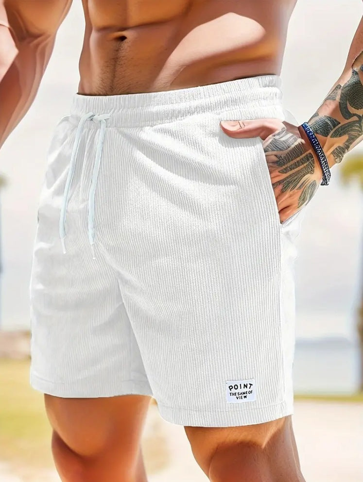 Lace-up Drawstring Shorts Summer Corduroy Sports Short Pants Mens Clothing - Golden Treasures  # #