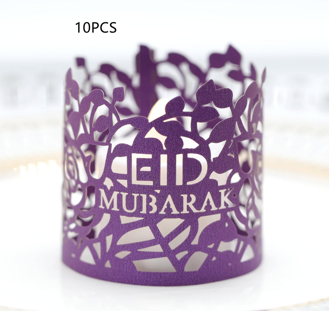 MOQ200 Ramadan Electronic Candle Lampshade Laser Cutout - Golden Treasures  # #