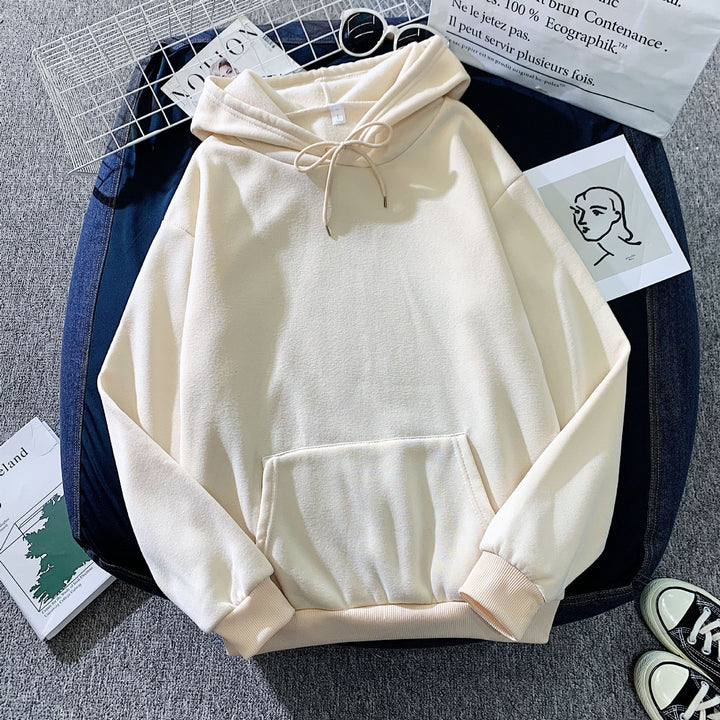 Women's Fall Winter Hooded Loose Solid Color Hoodie - Golden Treasures  # #