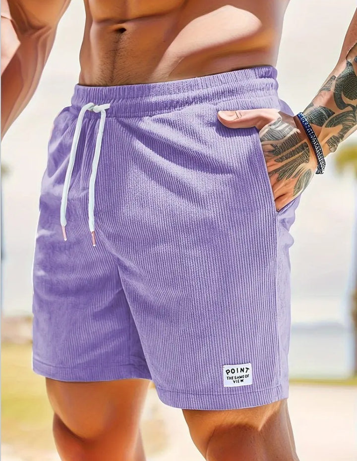 Lace-up Drawstring Shorts Summer Corduroy Sports Short Pants Mens Clothing - Golden Treasures  # #