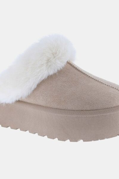 Weeboo Thick Bottom Fur Trim Snow Slippers - Golden Treasures  # #