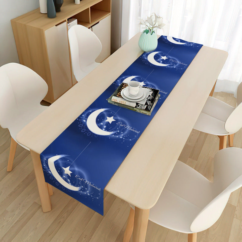 Home Muslim Ramadan Decorative Cloth Table Flag - Golden Treasures  # #