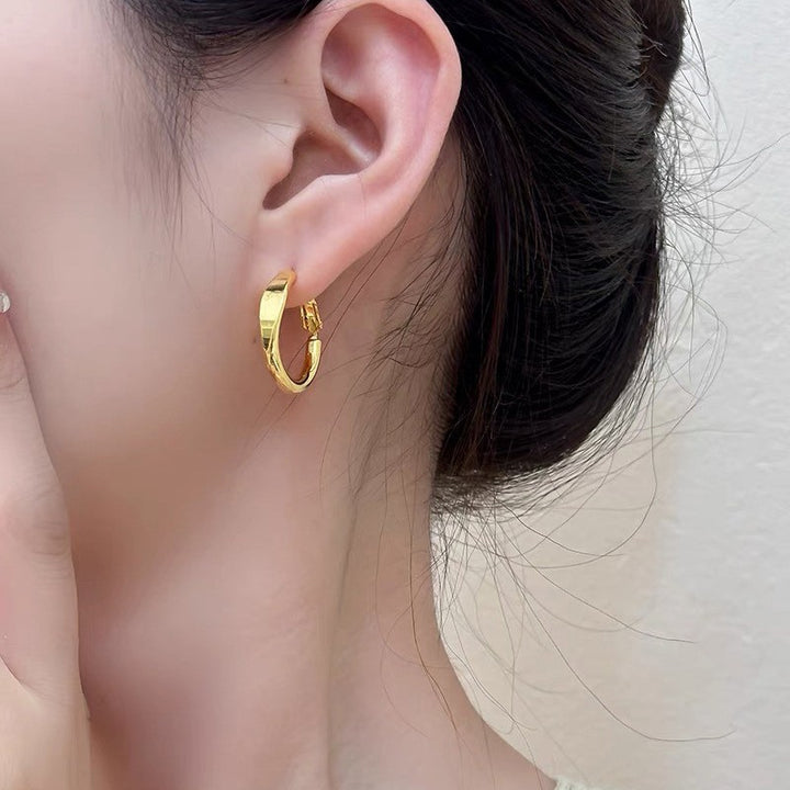 Retro Hong Kong Style Elegant Ear Studs Niche High Sense - Golden Treasures 