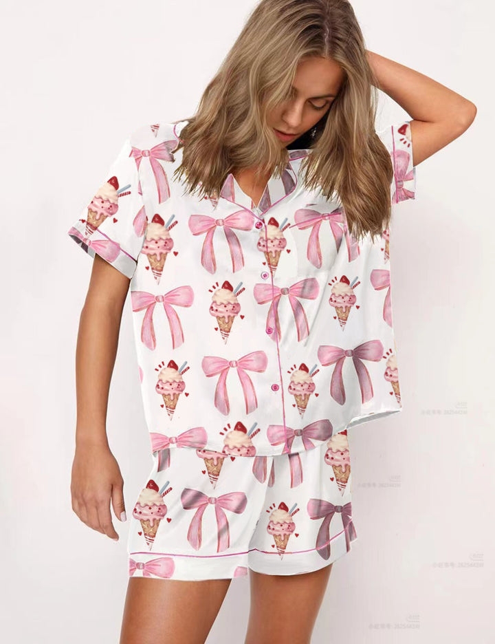 Short-sleeved Shorts Set Women Pjs