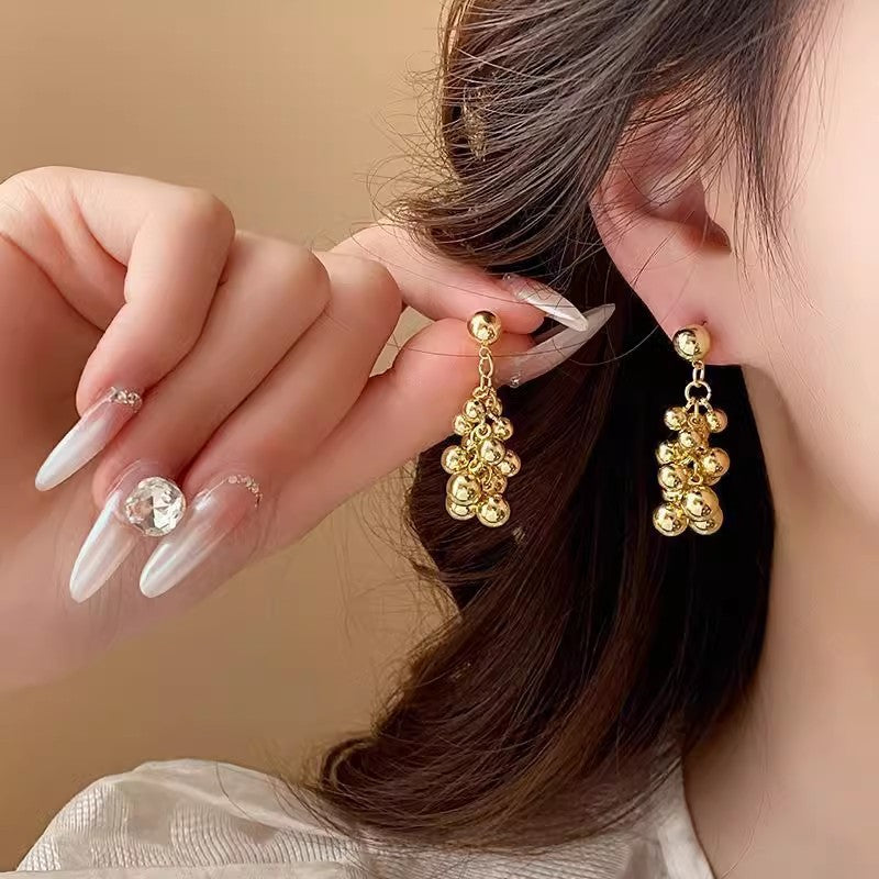 Retro Hong Kong Style Elegant Ear Studs Niche High Sense - Golden Treasures  # #