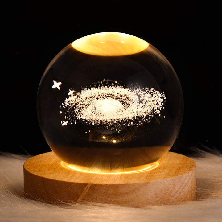 LED Night Light Galaxy Crystal Ball Table Lamp 3D Planet Moon Lamp Bedroom Home Decor For Kids Party Children Birthday Gifts - Golden Treasures  # #