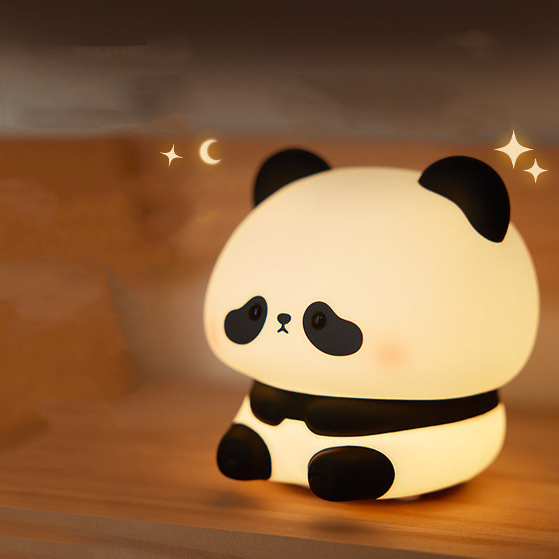 Panda Night Lights For Kids Cute Animal Silicone Timing Rechargeable Lamp Cartoon Panda Bedroom Decoration Kids Boys Girls Gift - Golden Treasures  # #