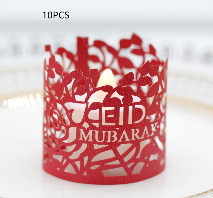 MOQ200 Ramadan Electronic Candle Lampshade Laser Cutout - Golden Treasures  # #