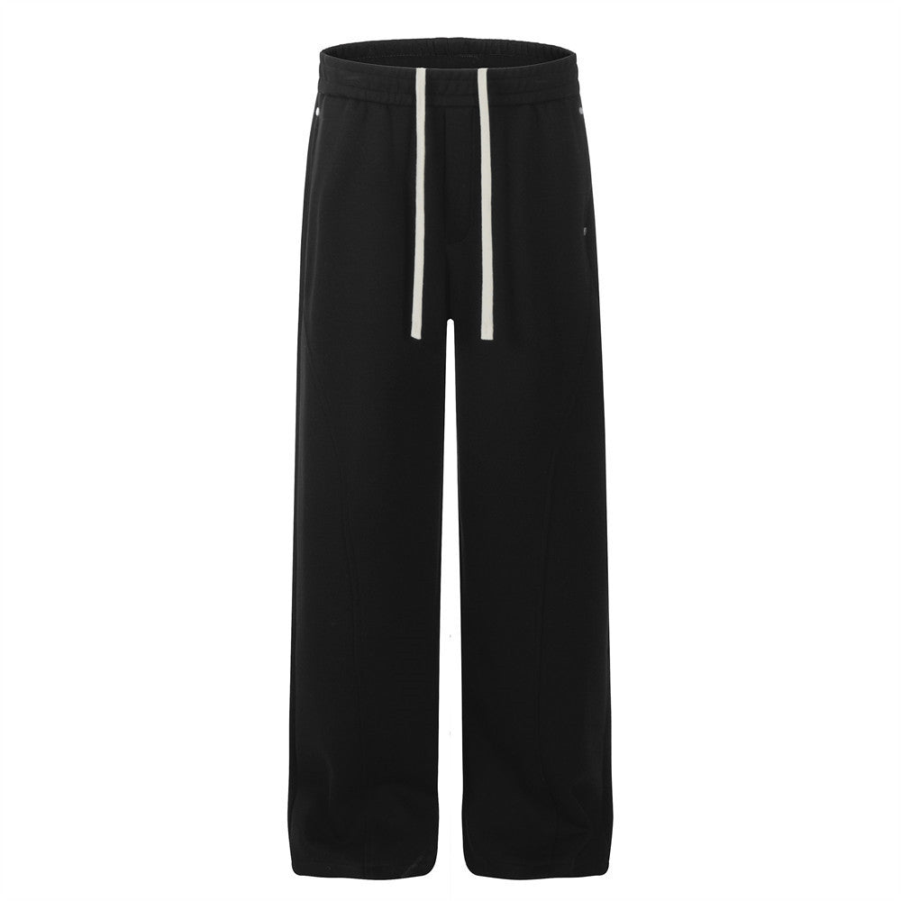 All-match Sports Style Elastic Waist Wide-leg Pants - Golden Treasures  # #