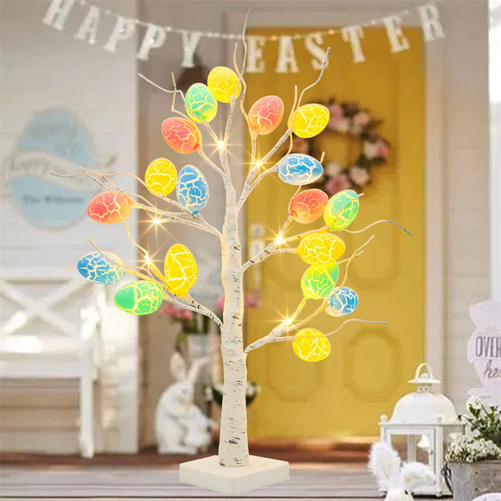 Easter Decoration 60cm Tree LED Light Tabletop Ornaments Light Easter Party