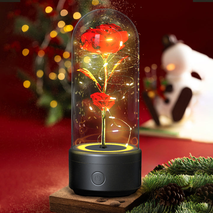 Rose Flowers LED Light, Bluetooth Speaker Valentine's Day Gift Rose Luminous Ornament - Golden Treasures  # #