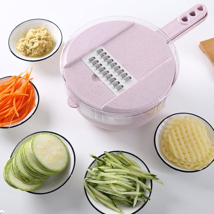 8 In 1 Vegetable Slicer With Strainer Vegetable Cutter - Golden Treasures  # #