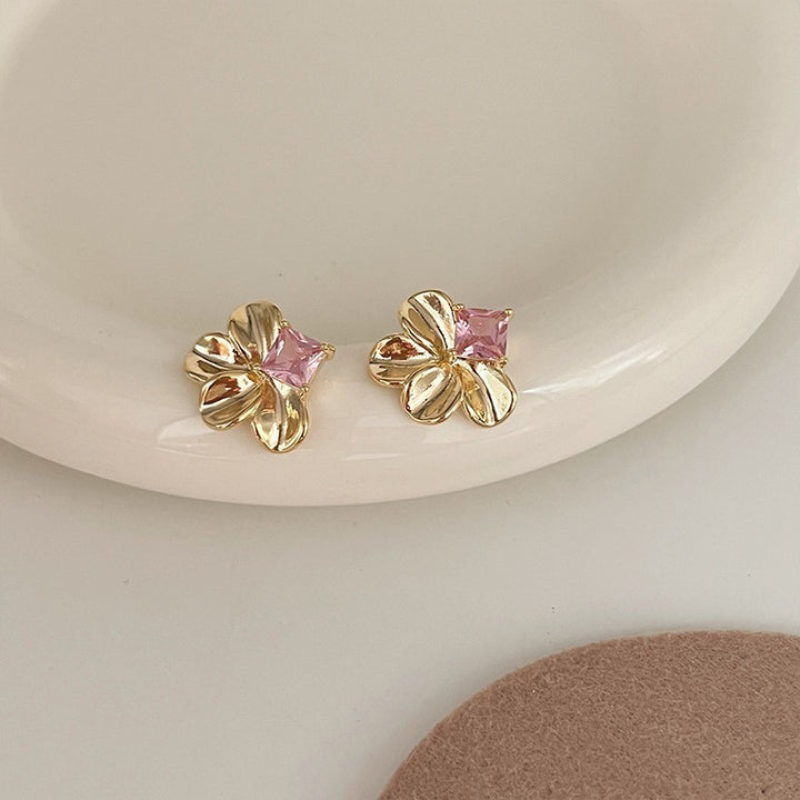 Retro Hong Kong Style Elegant Ear Studs Niche High Sense - Golden Treasures 