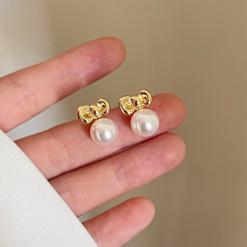 Retro Hong Kong Style Elegant Ear Studs Niche High Sense - Golden Treasures 