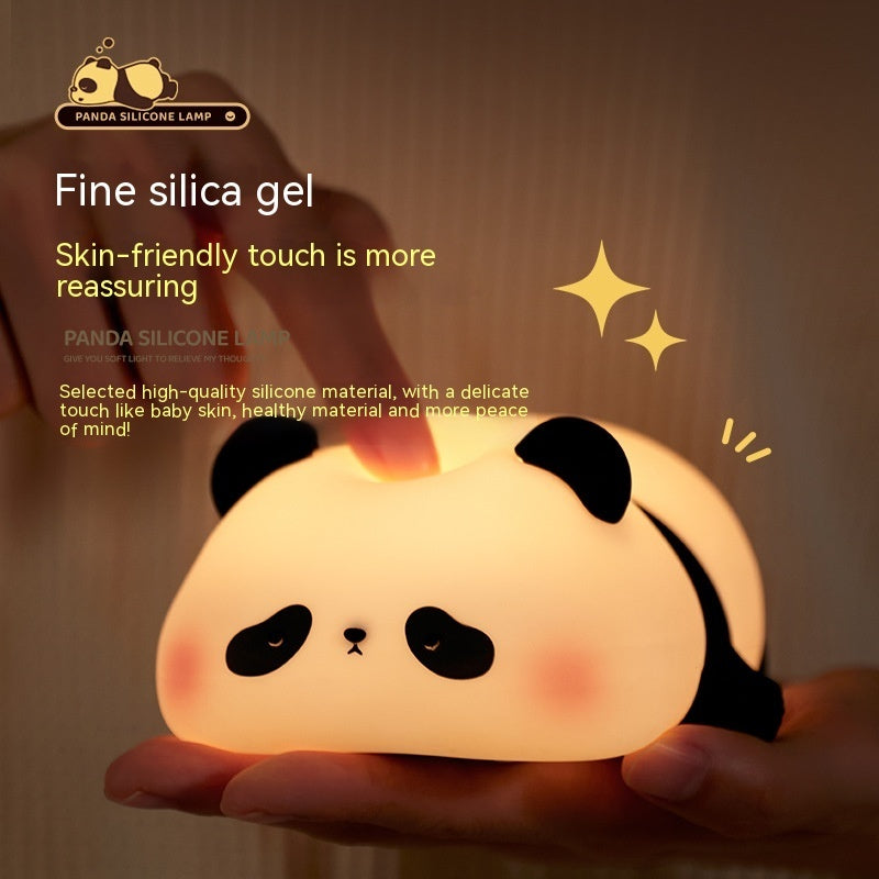 Panda Night Lights For Kids Cute Animal Silicone Timing Rechargeable Lamp Cartoon Panda Bedroom Decoration Kids Boys Girls Gift - Golden Treasures  # #