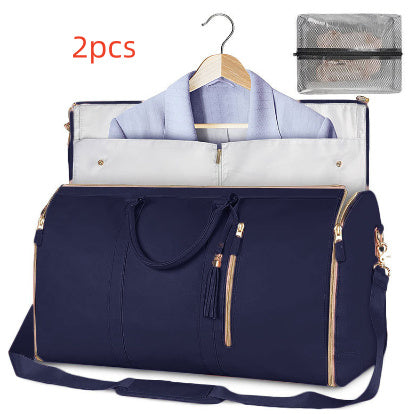 Large Capacity Travel Duffle Bag Women's Handbag Folding Suit Bag Waterproof Clothes - Golden Treasures 