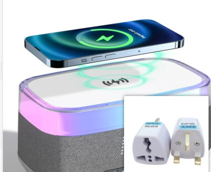 Intelligent Multifunctional Alarm Clock Bluetooth Speaker Wireless Charger Fast Charge Clock Atmosphere Night Light Home Decor - Golden Treasures  # #