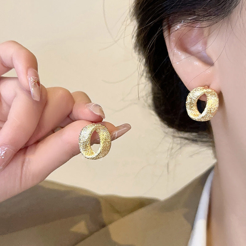 Retro Hong Kong Style Elegant Ear Studs Niche High Sense - Golden Treasures 