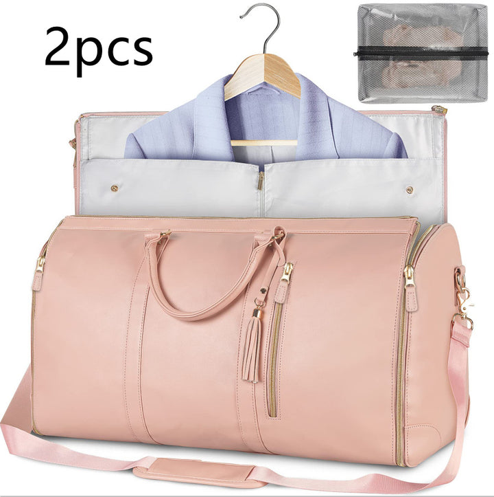 Large Capacity Travel Duffle Bag Women's Handbag Folding Suit Bag Waterproof Clothes - Golden Treasures 